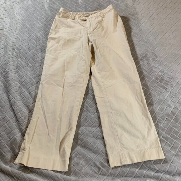 Banana Republic Pants - Banana Republic Womens 0 Dress Pants Beige Straight Crop Low Rise Lined Stretch